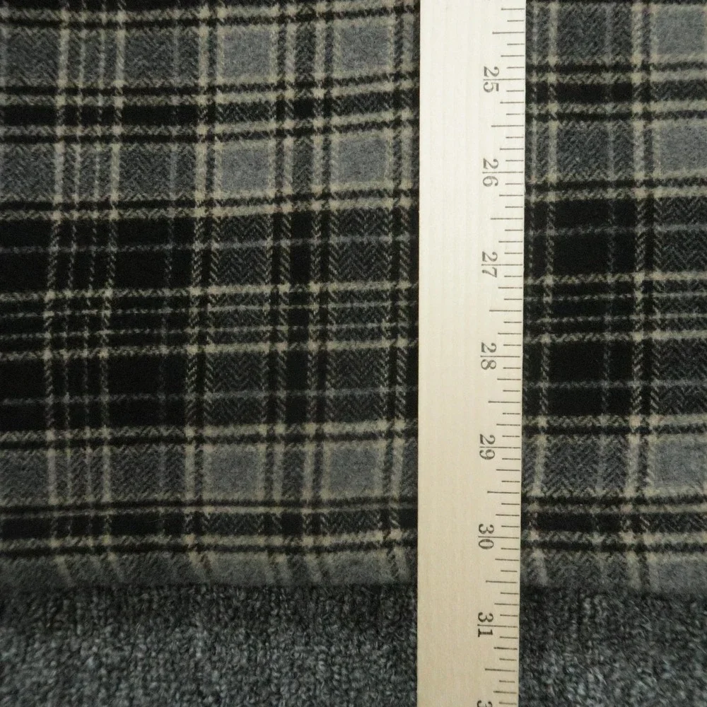 Eddie Bauer Jacket Mens Small Black Gray Plaid Sherpa Lined Wool Blend Outdoor‎